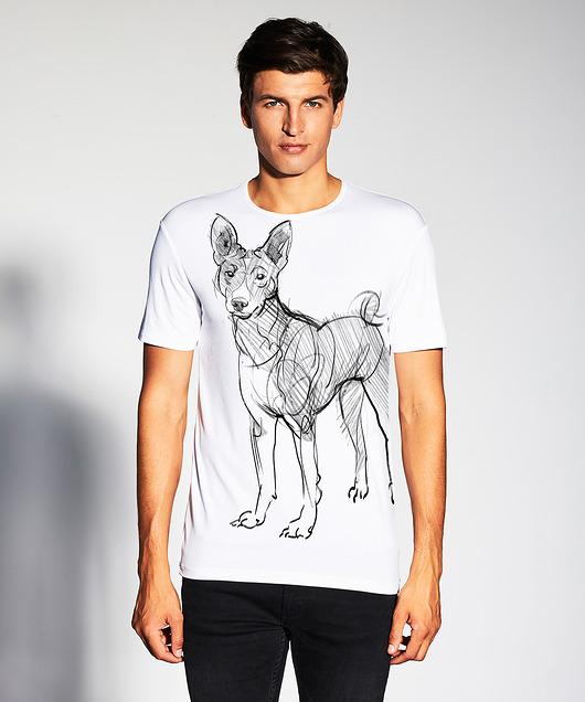 t-shirty męskie Basenji Dog Men's T-shirt white