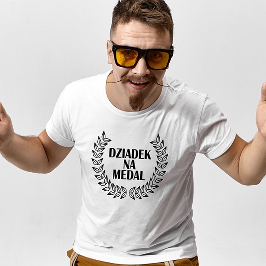 t-shirty męskie Koszulka  z nadrukiem Dziadek na medal