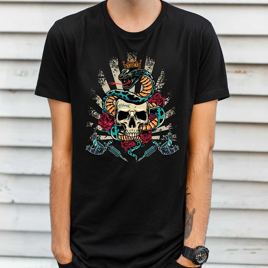 Koszulka z nadrukiem Snake King ART ORGANIC