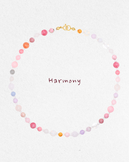 chokery HARMONY Naszyjnik RHEI z kamieni naturalnych Kolorowy Różowy Fioletowy