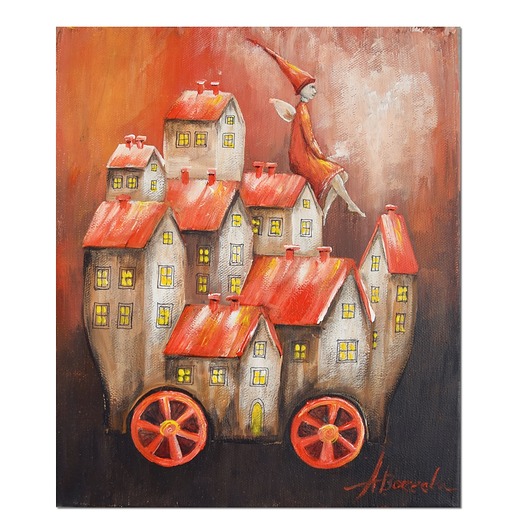 obrazy Anioł Dachowiec, obraz ręcznie malowany anioł stróż