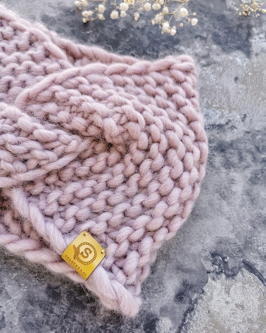 WOOLY opaska twist pudrowy róż sploteka