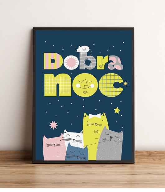 obrazy i plakaty do pokoju dziecięcego obrazek  dla dziecka koty