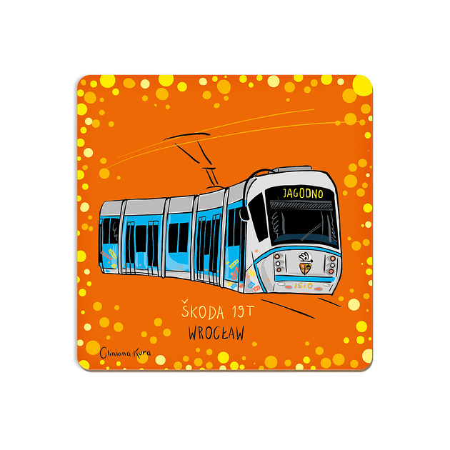 podkładki do kuchni Podkładka pod kubek Wrocław Tramwaj na Jagodno