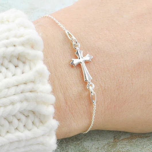 bransoletki srebrne Srebrna Bransoletka z krzyżem