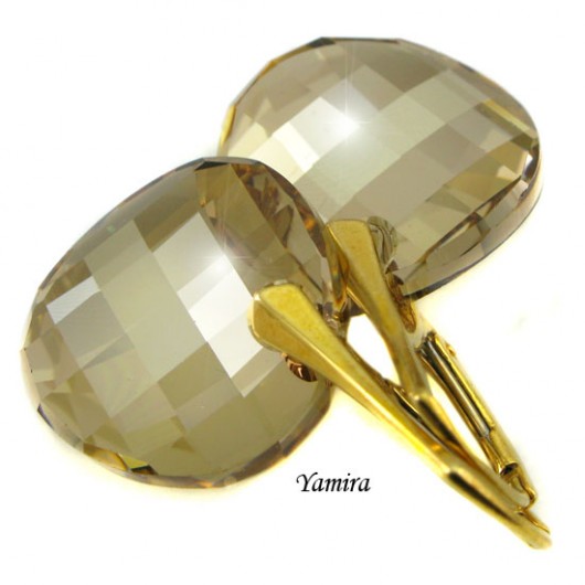 kryształ Swarovski twist GS (18mm) złote - kolczyki yamira