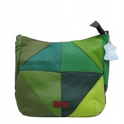 torby na ramię Torebka damska klasyczna skórzana na ramię oryginalna szeroki pasek OLIVKA