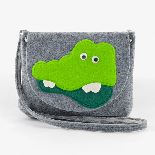 Torebka Dziecięca - Krokodyl na Szarym Green Sheep