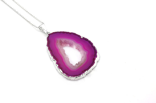 Colare Plaster Geody Agatu srebro Brazi Druse Jewelry