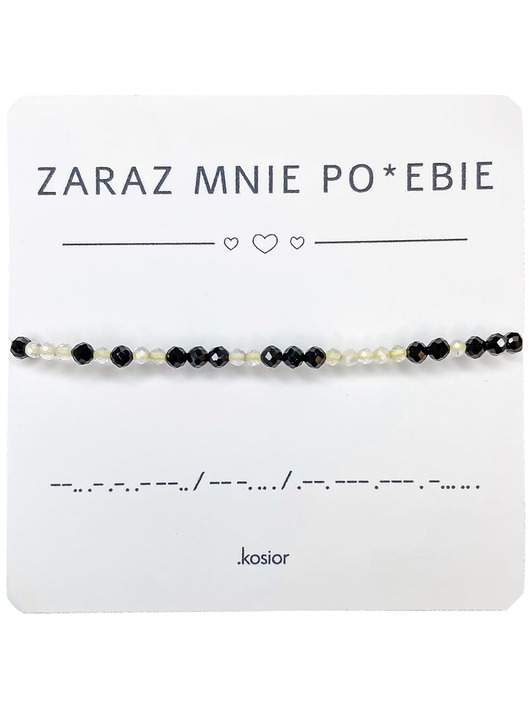 bransoletki na sznurku Bransoletka z alfabetem Morse Agat, Cytryn