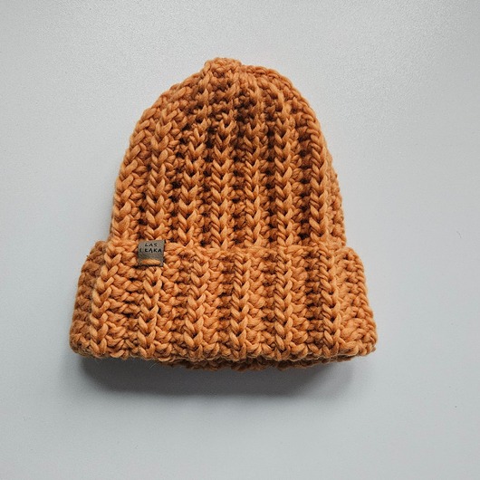 czapki damskie Czapka wełniana  mandarynkowa