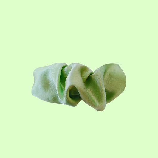 spinki i klamry do włosów Scrunchie spinka klamra jedwabna limonkowy zefir