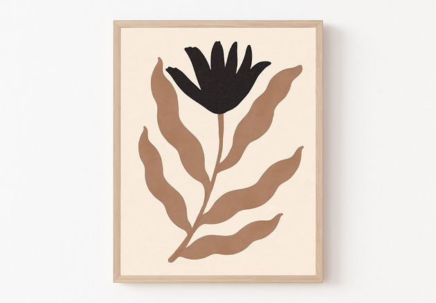 plakaty Plakat modern, beżowy kwiat, modern, boho plakat