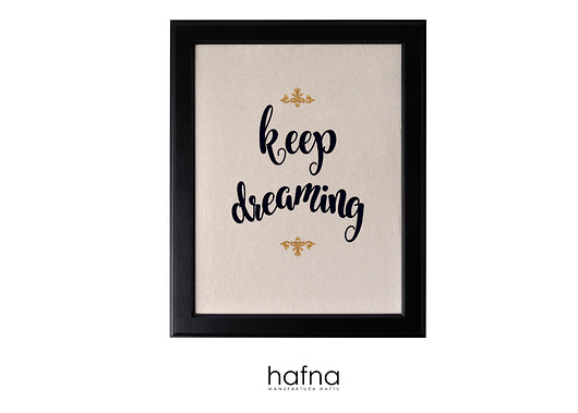 Haftowany Cytat Keep Dreaming - Obraz w Ramie HafnaHaft
