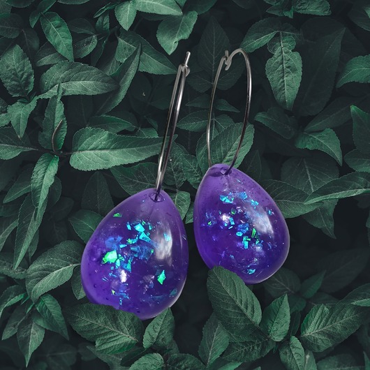 kolczyki z żywicy HOLOGRAFICZNE kolczyki z żywicy : kolekcja HOLO