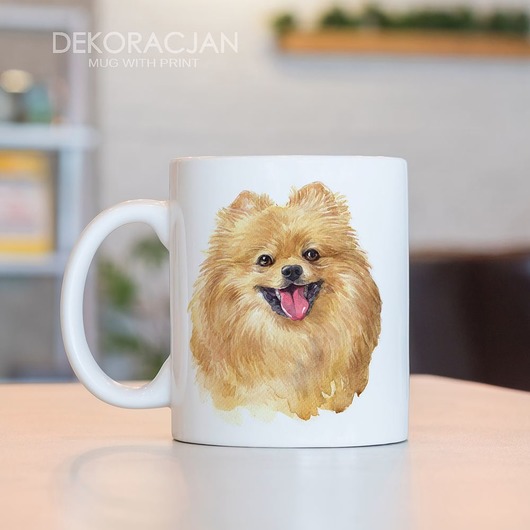 Kubek Z Nadrukiem Pies Pomeranian Dekoracjan
