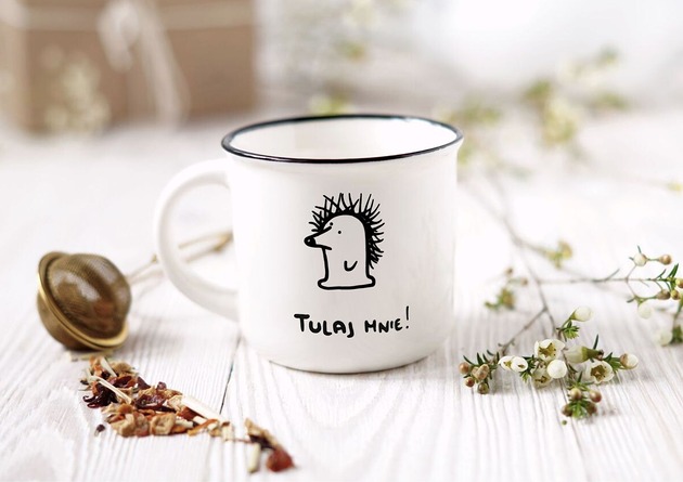 kubki Kubek z jeżem, ręcznie malowany, tulaj mnie!, pocieszenie