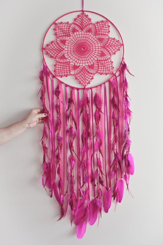 łapacze snów Rożowy łapacz snów Dream catcher