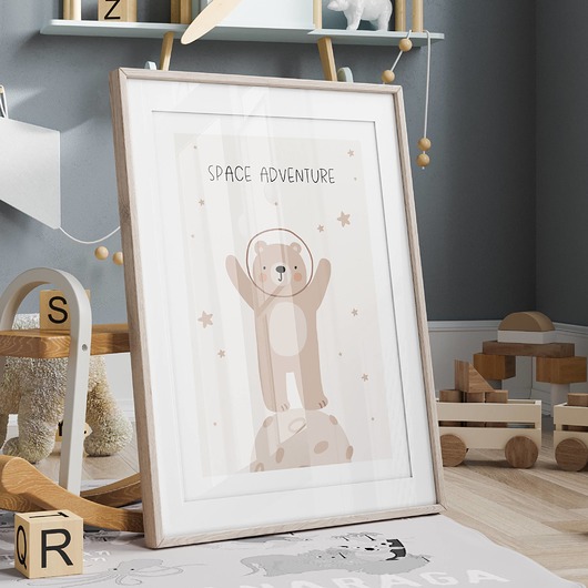obrazy i plakaty do pokoju dziecięcego Plakat Miś w kosmosie P20