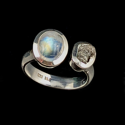 pierścionki srebrne Pierścionek księżyc i diament