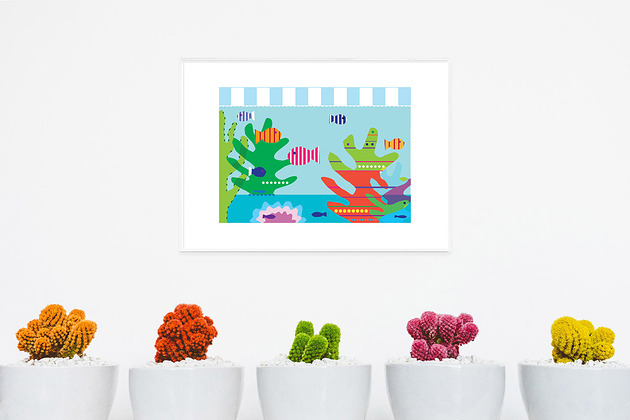 obrazy i plakaty do pokoju dziecięcego Plakat do pokoju dziecka, rybki