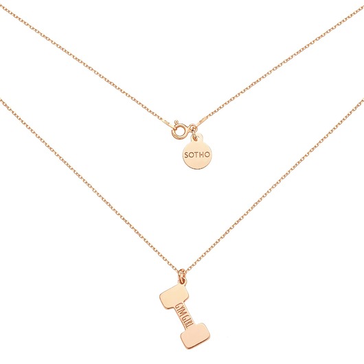 srebrne naszyjniki Naszyjnik z różowego złota ciężarek GYM GIRL