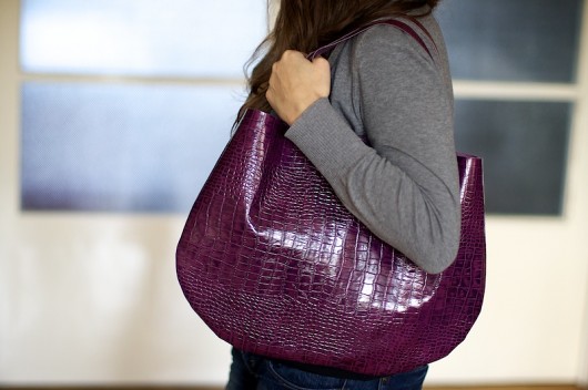 Duża hobo krokodyl fiolet patkas