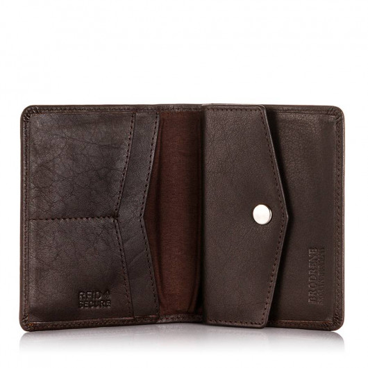 Portfel slim brodrene rfid sw-s3 ciemny brąz Brodrene