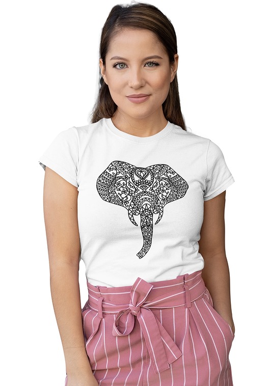 t-shirt damskie koszulka słoń geometryczny