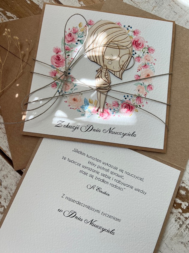 kartki scrapbooking Kartka na dzień nauczyciela