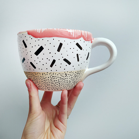 KUBEK 500ml duży kolorowy White Cup