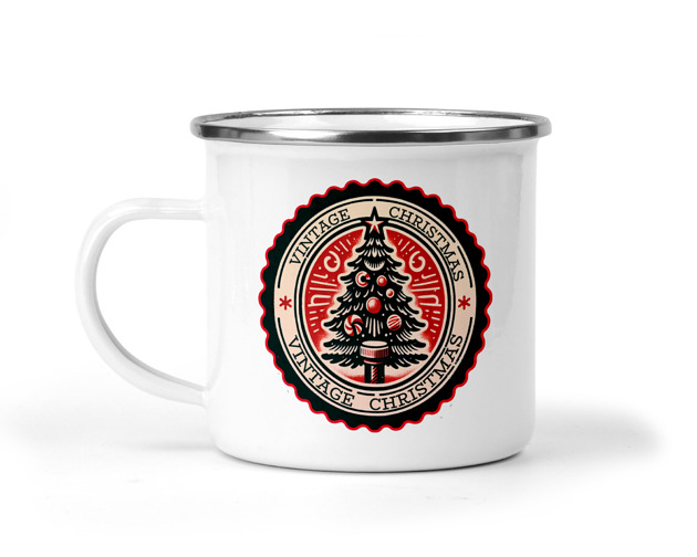 kubki Świąteczny kubek metalowy stempel