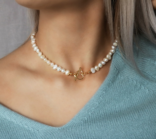 Choker z naturalnych pereł srebro Coccola JEWELLERY