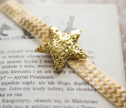 Opaska złota z brokatową gwiazdką smalldesign