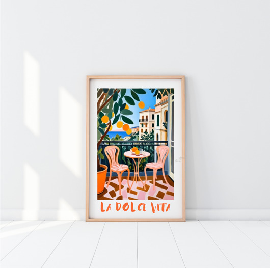 plakaty PLAKAT dolce vita Włochy travel poster dekoracja ścienna lato