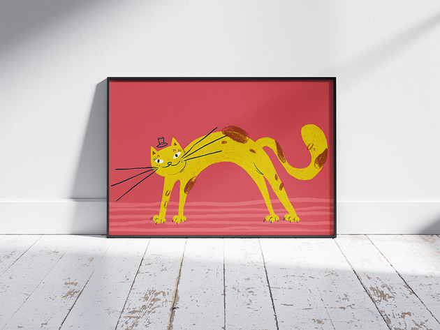 plakaty Plakat print, kot