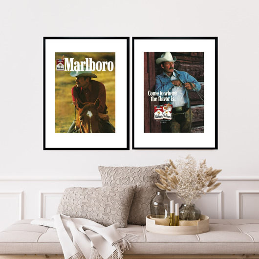 plakaty Plakat Zestaw dwóch oprawionych reklam MARLBORO