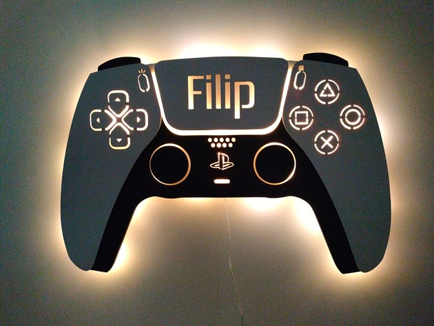 lampy do pokoju dziecka Oryginalna personalizowana lampka PAD DO GRY z imieniem