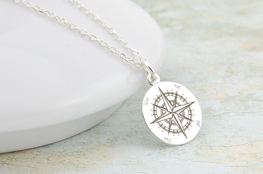 bransoletki srebrne Naszyjnik Kompas Srebro próby 925