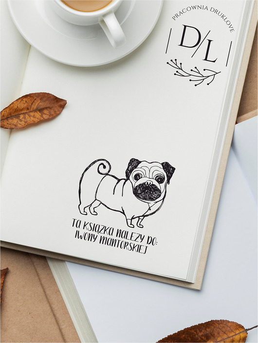 stemple Stempel Ex Libris Exlibris personalizowany Pies 5 Buldog