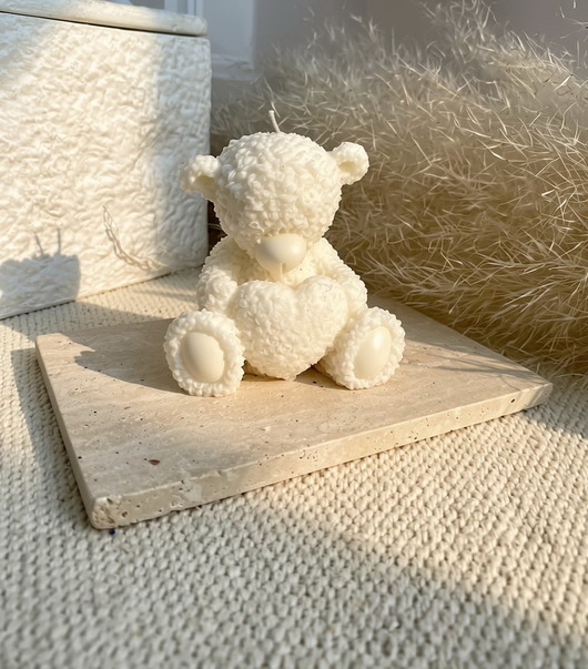 świeczniki i świece Świeca sojowa ekologiczna dekoracyjna miś misiu "Teddy Bear" 75x75mm