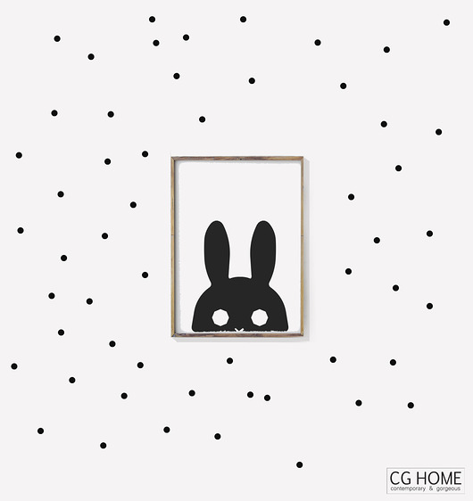 black confetti małe KROPKI naklejki groszki Cghome