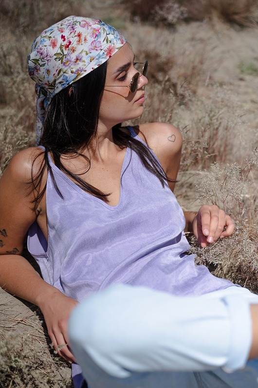 topy damskie Top w stylu bieliźnianym, ENGLISH LAVENDER