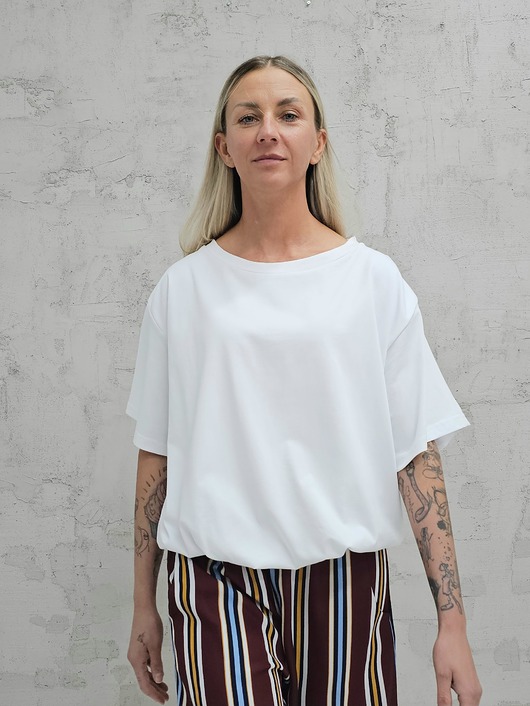 bluzki - inne Bluzka bombka krótki rękawek oversize