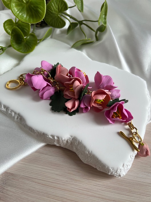 bransoletki - inne Bransoletka Tulipan Różowy. Handmade