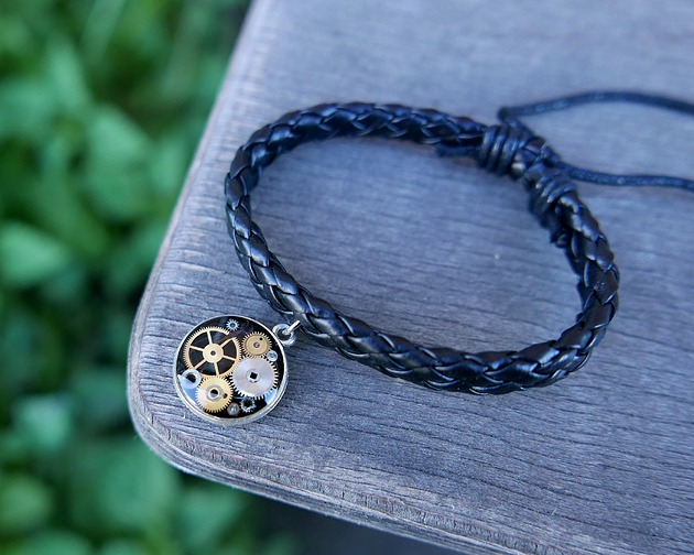 bransoletki skórzane Mechaniczna bransoletka unisex 005