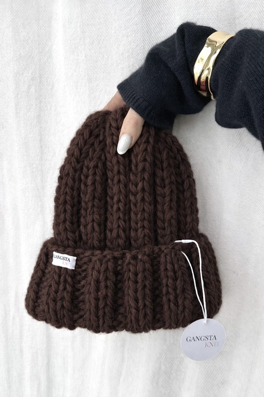 czapki damskie Gruba wełniana czapka beanie 100% wełna handmade