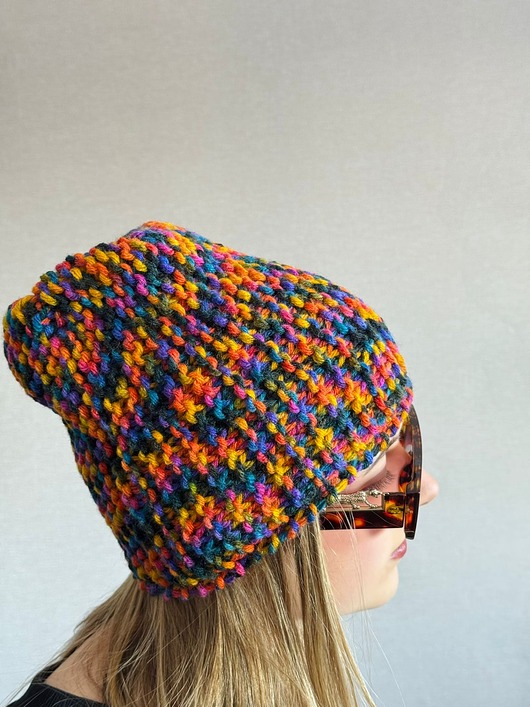 czapki damskie Kolorowa mała czapka beanie z wełną i alpaką