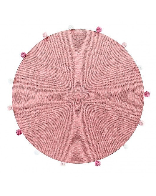 dywany Dywan Okrągły Dywanik Okrągły z Pomponami Rotondo Różowy 90 cm