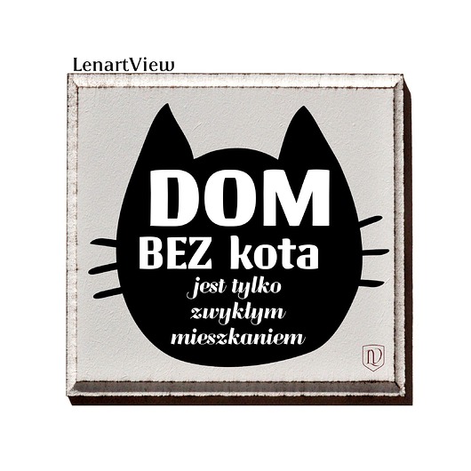 Tabliczka z napisem o kotach LV Home